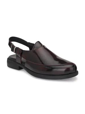 Delize Men's Brown Roman Sandals (Cherry, Numeric_10)