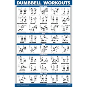 Dumbbell Workout Exercise Poster - Weight Body Building Guide