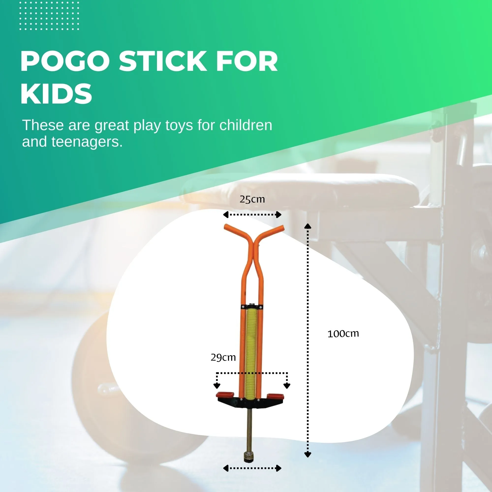 Durable Iron Alloy Orange Pogo Stick for Kids & Teens