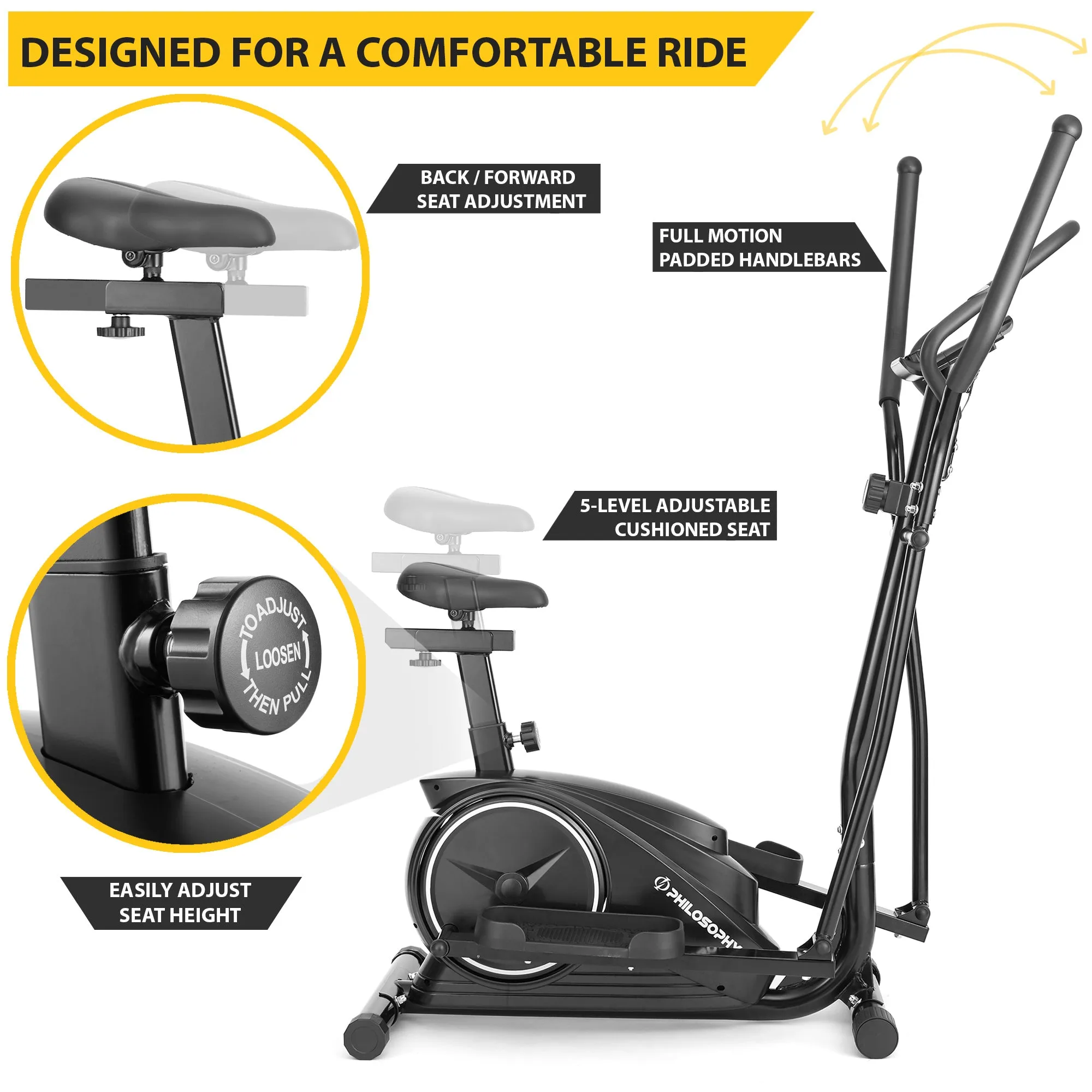 Elliptical Exercise Machine with Seat