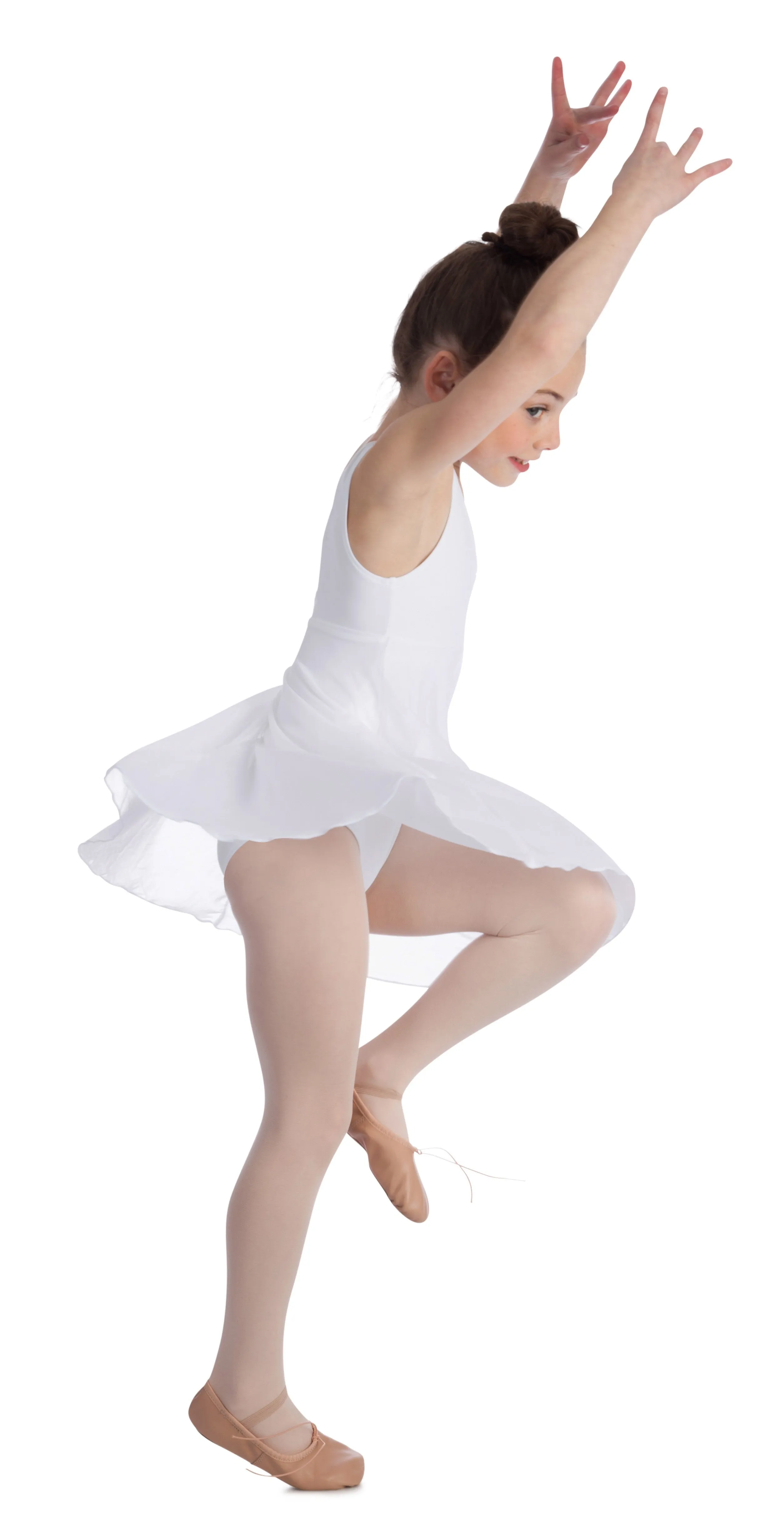 Elowel Kids Girls Basic Skirted Camisole Leotard  (Size 2-14 Years) Color White