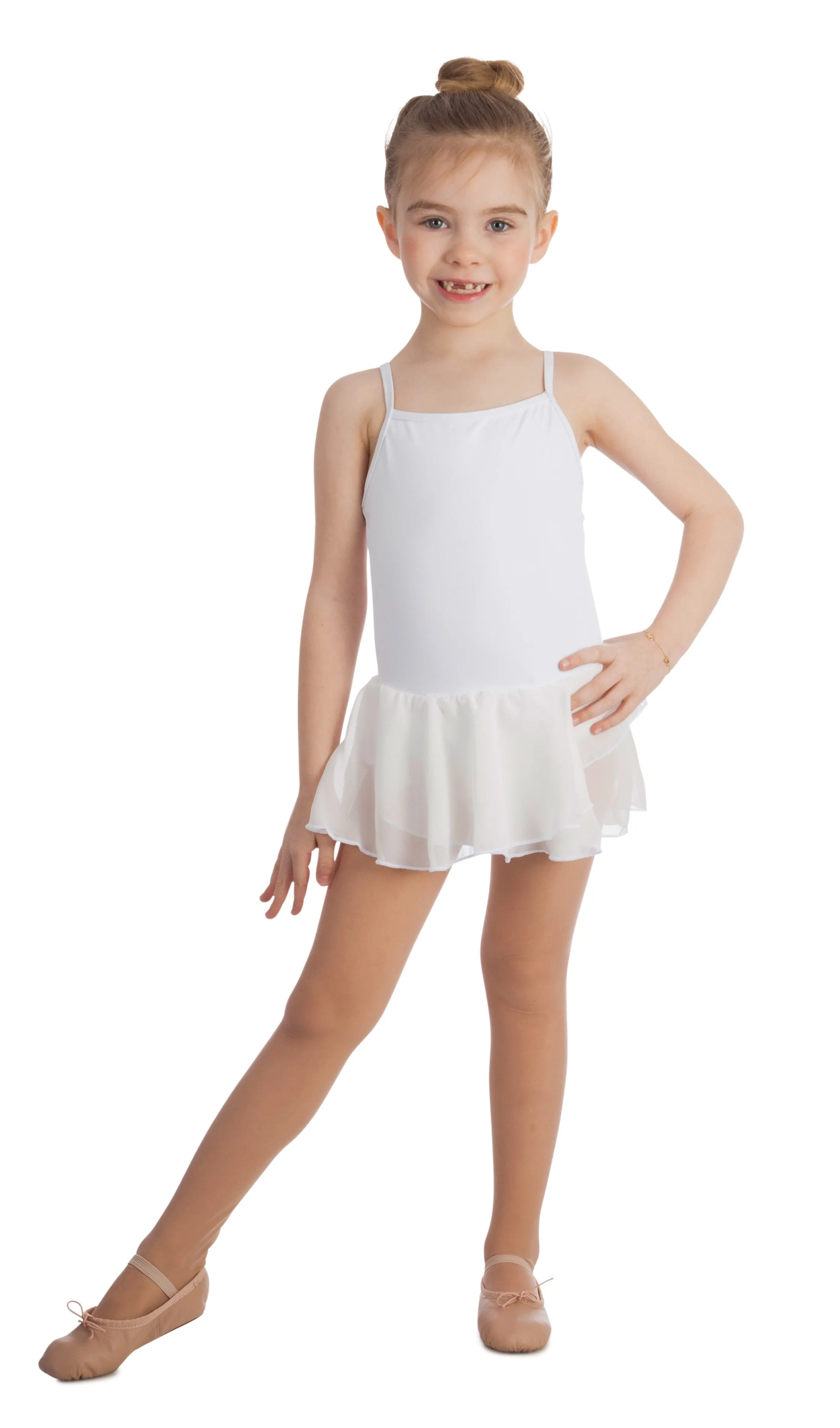 Elowel Kids Girls Basic Skirted Camisole Leotard  (Size 2-14 Years) Multiple Colors