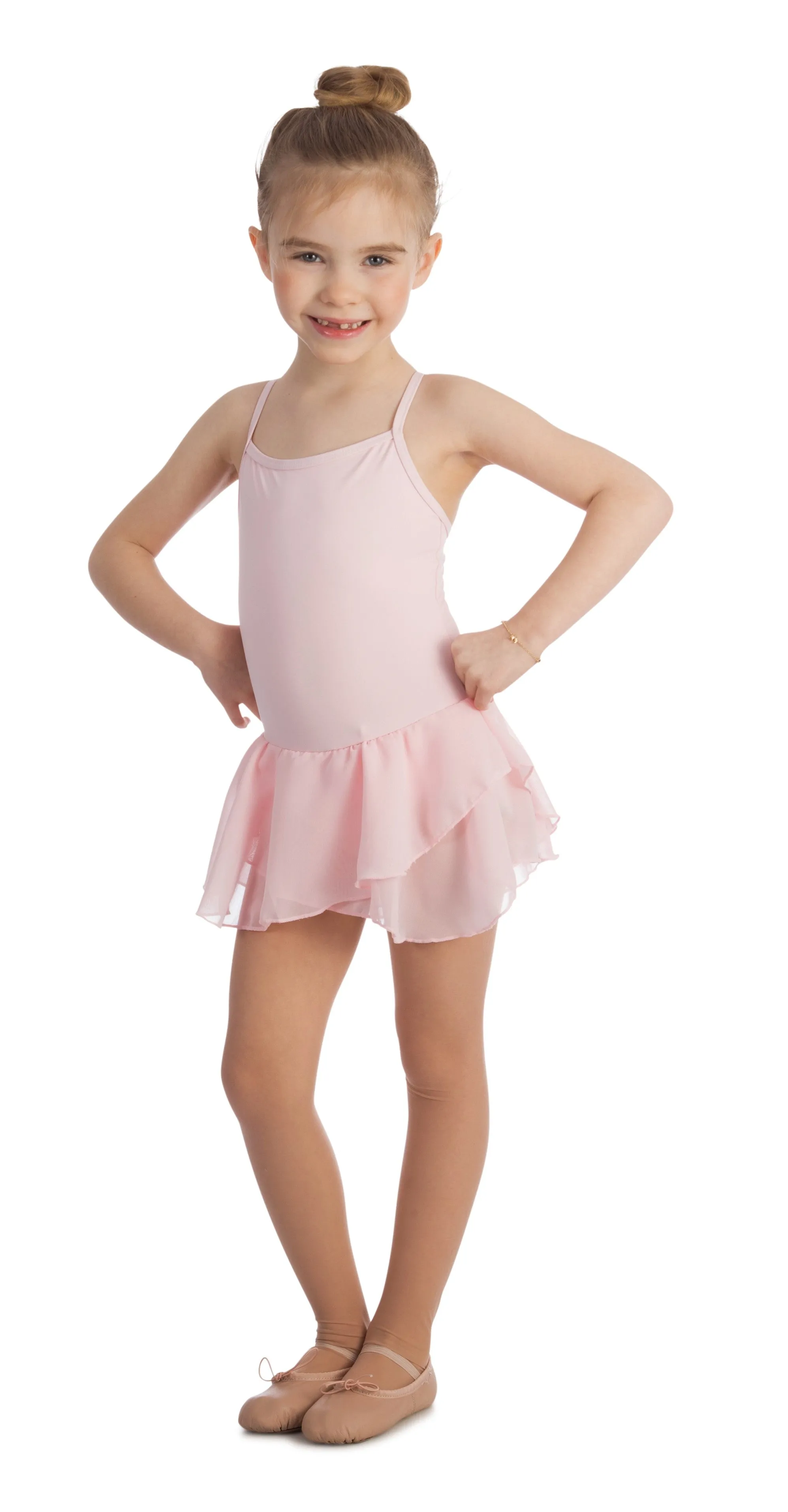 Elowel Kids Girls Basic Skirted Camisole Leotard  (Size 2-14 Years) Multiple Colors