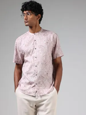 ETA Light Pink Paisley Printed Cotton Relaxed-Fit Shirt