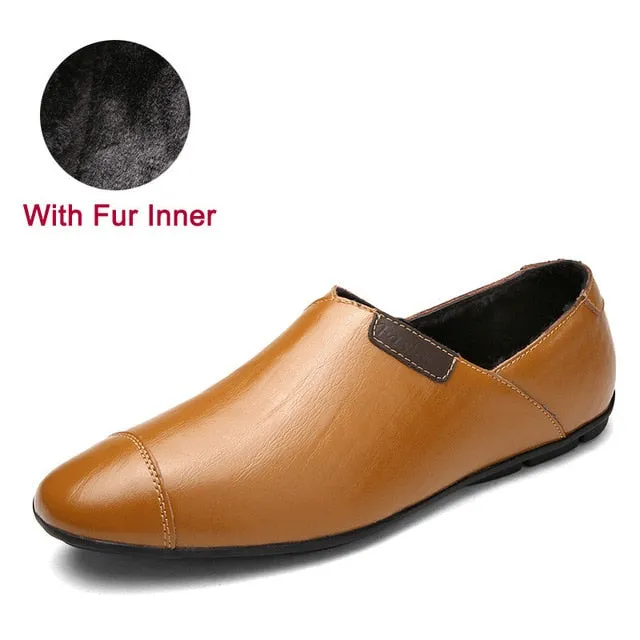 Fashion Italian Style Genuine Leather Slip On Shoes