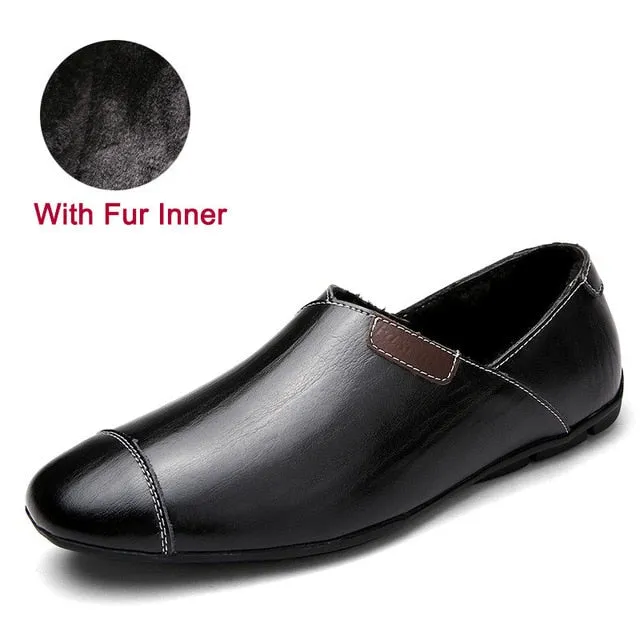 Fashion Italian Style Genuine Leather Slip On Shoes