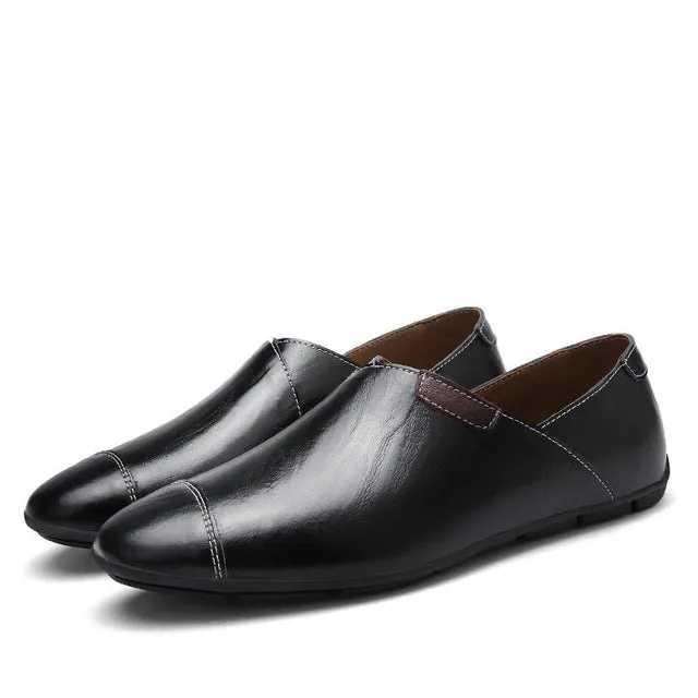 Fashion Italian Style Genuine Leather Slip On Shoes