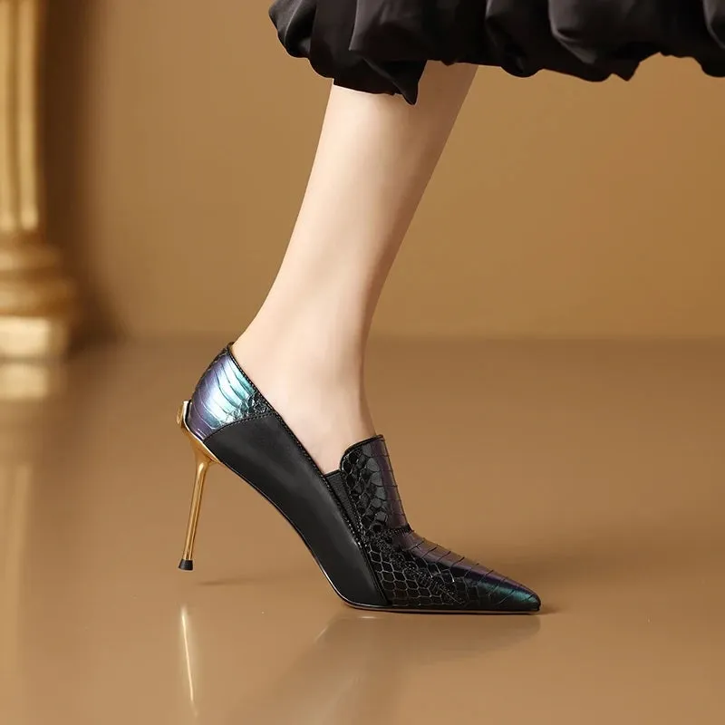 Feel Fierce Snake Pattern High Heel Stiletto Shoes