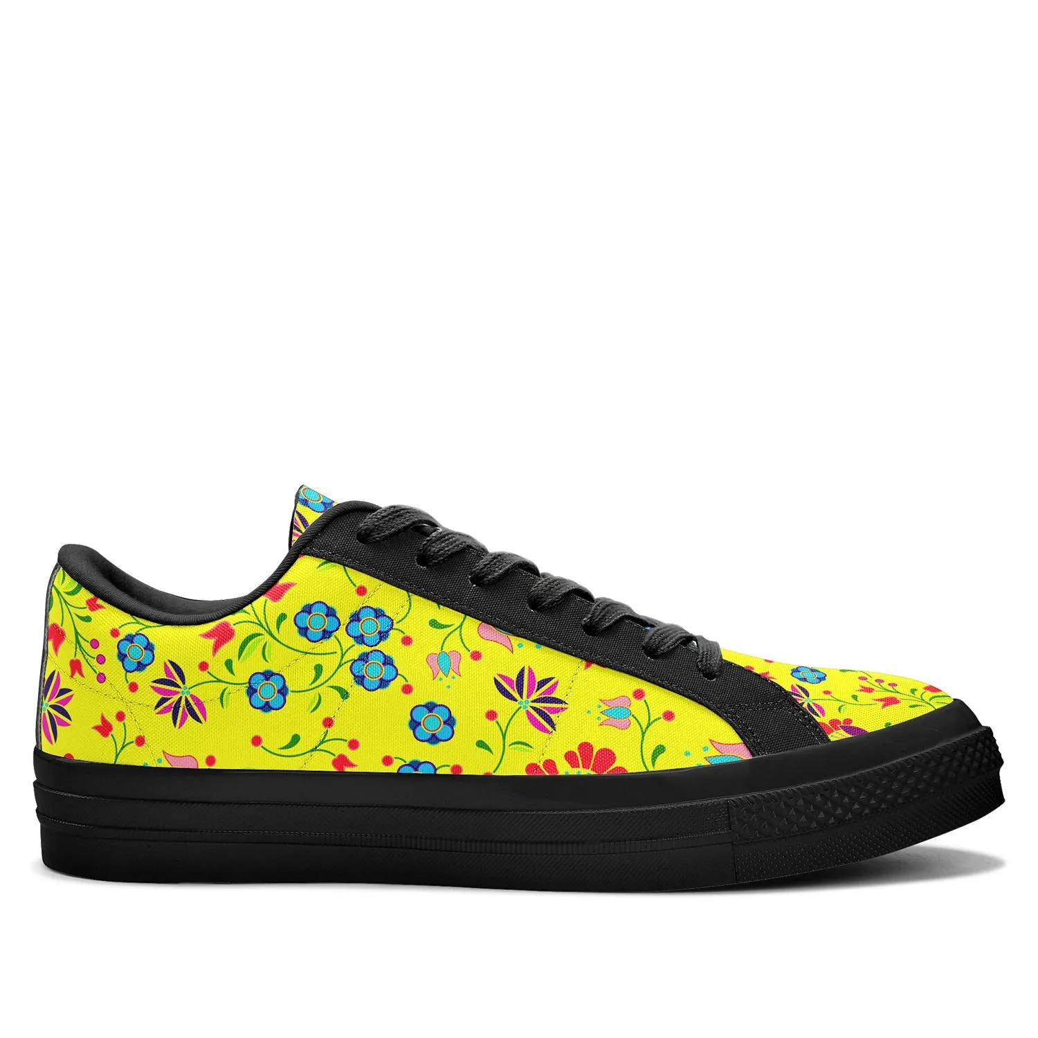 Fleur Indigine Mais Aapisi Low Top Canvas Shoes Black Sole