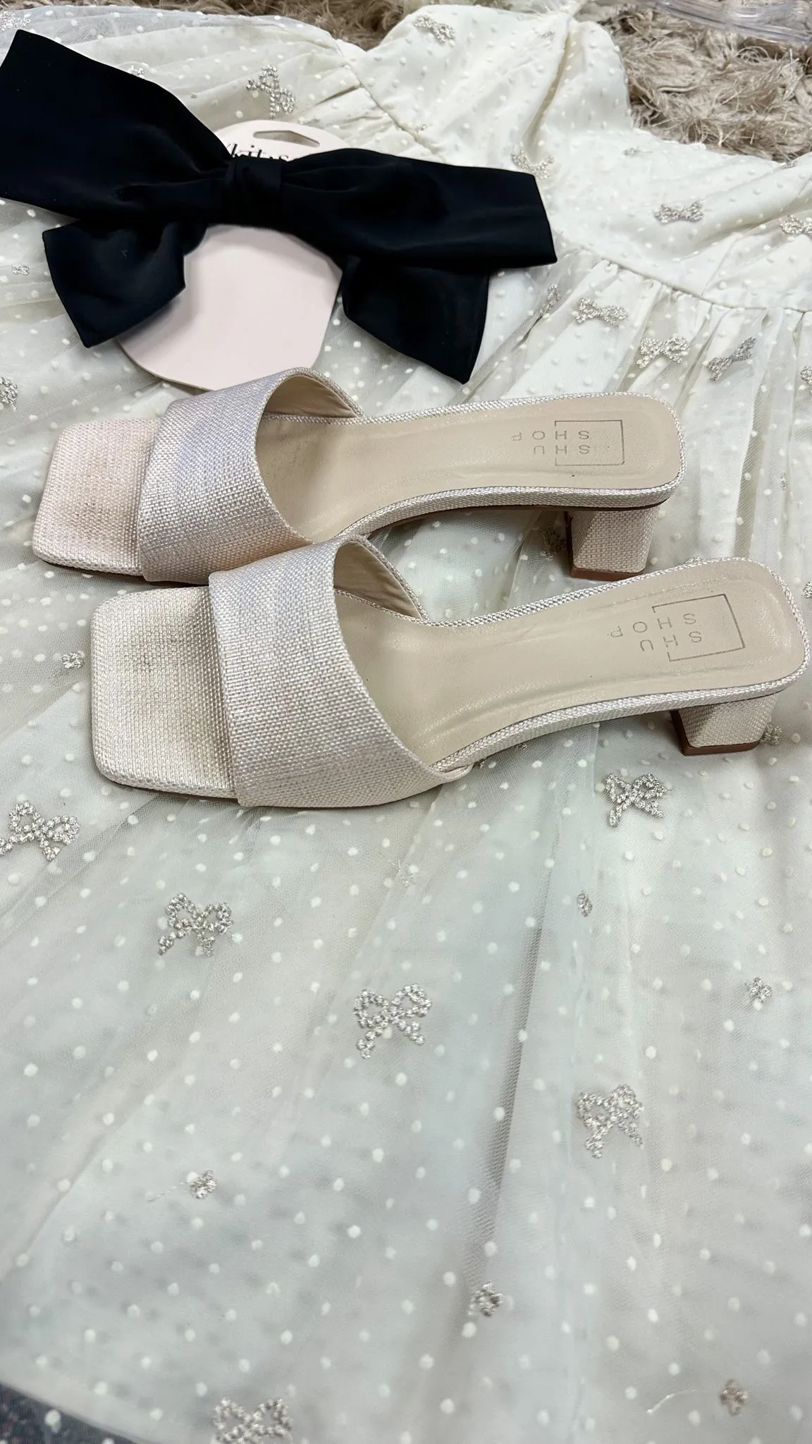 Fortune Heel Sandal- Nude Woven