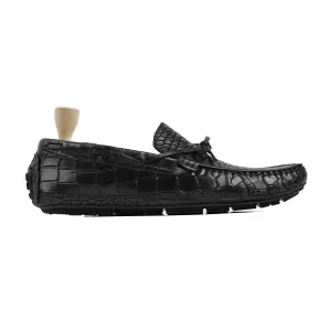 Garner - Men's Black Calf Leather Driver Shoe