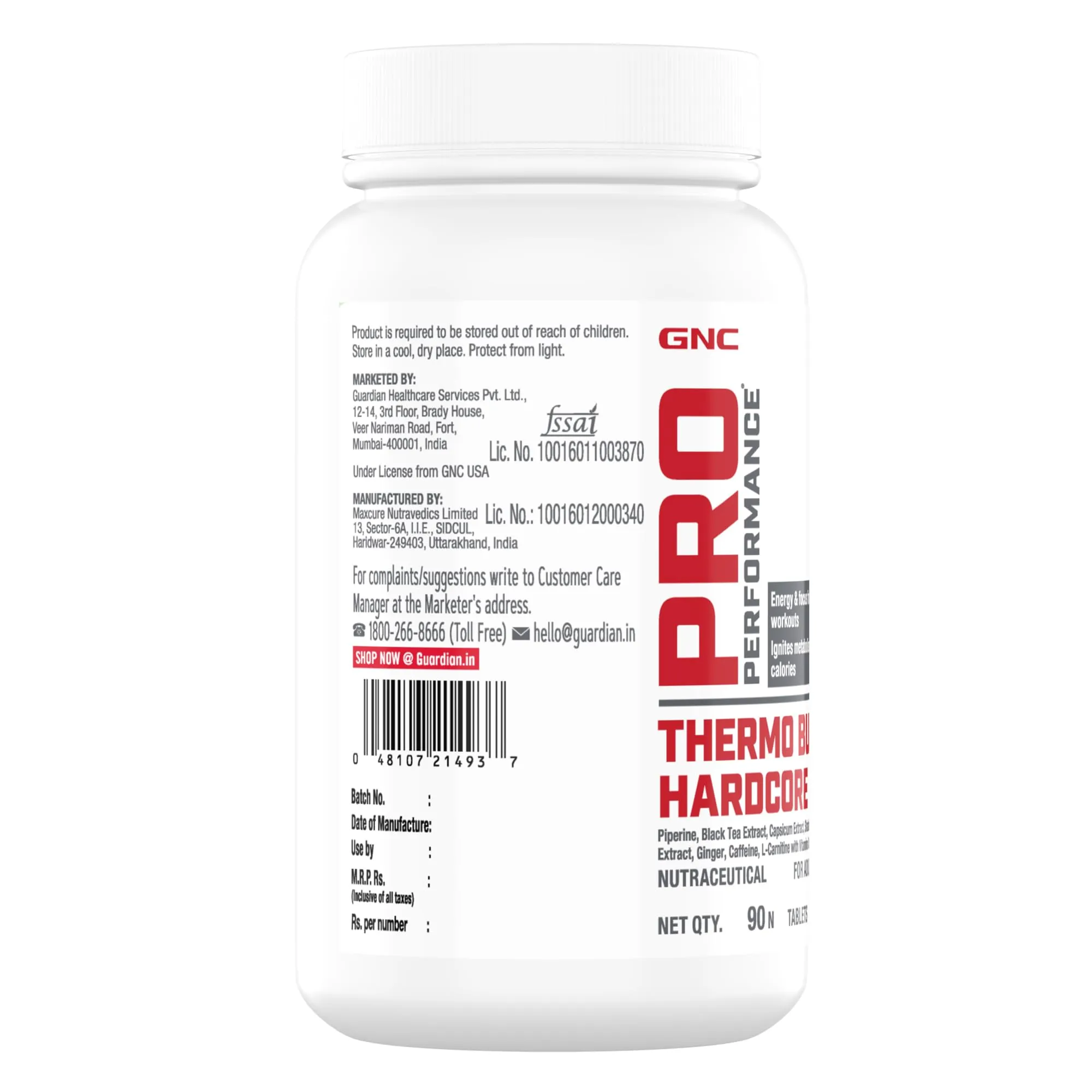 GNC Pro Performance Thermo Burst Hardcore Fat Burner | 90 Tablets | Burns More Calories | Boosts Energy & Focus | Increases Metabolism | Healthy Weight Control | Formulated in USA