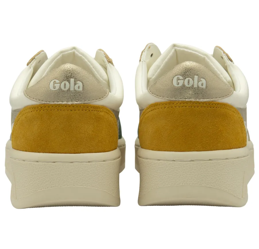 Gola Womens Sneaker Grandslam Quadrant Off White/Evergreen/Gold/Sun