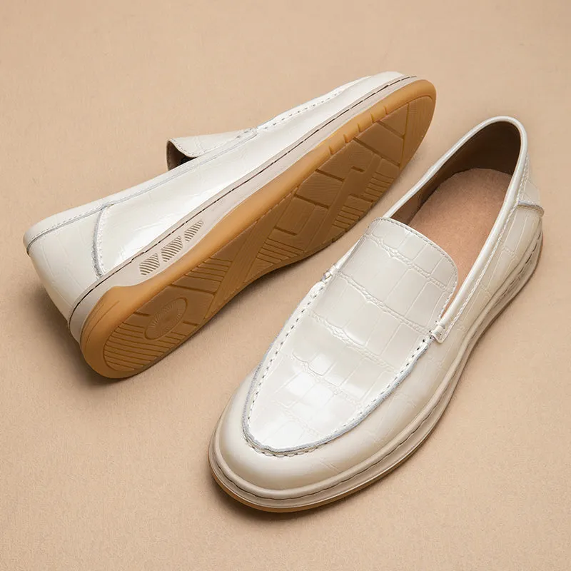 GrainLux Elegant Round Toe Slip-Ons