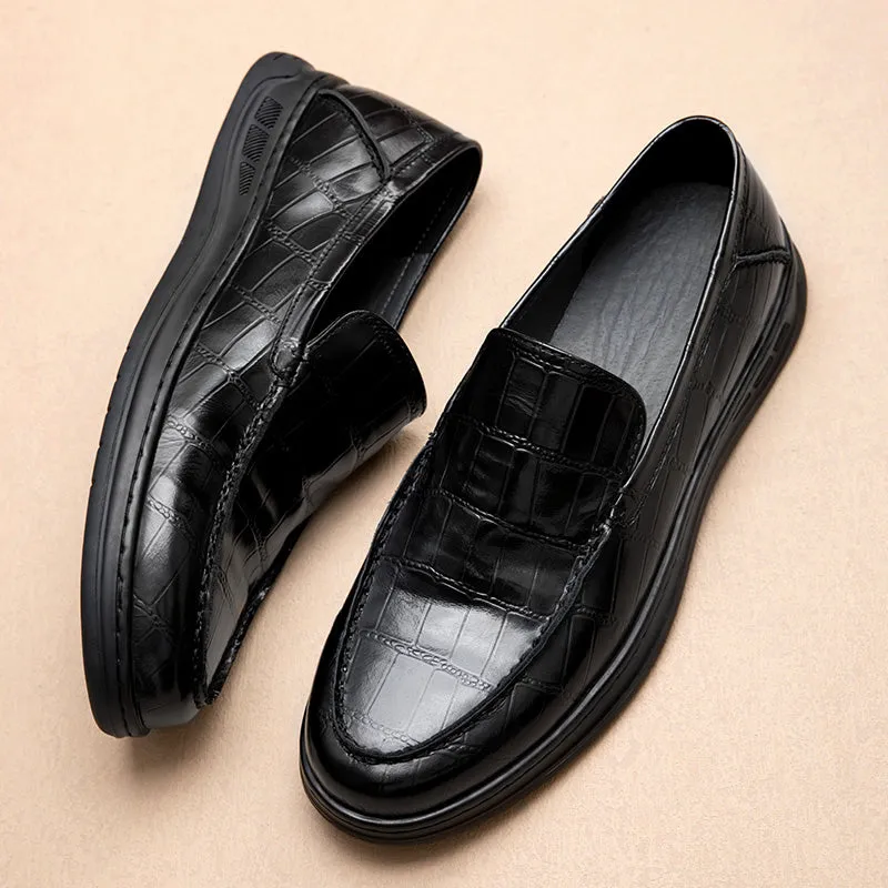 GrainLux Elegant Round Toe Slip-Ons