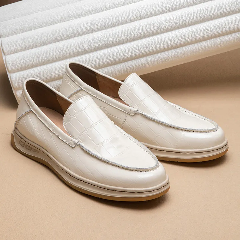 GrainLux Elegant Round Toe Slip-Ons