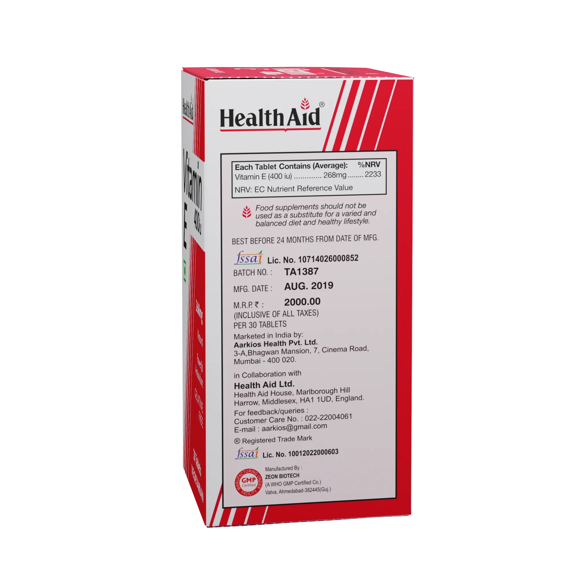 HealthAid I Vitamin E 400iu 30 Tablets