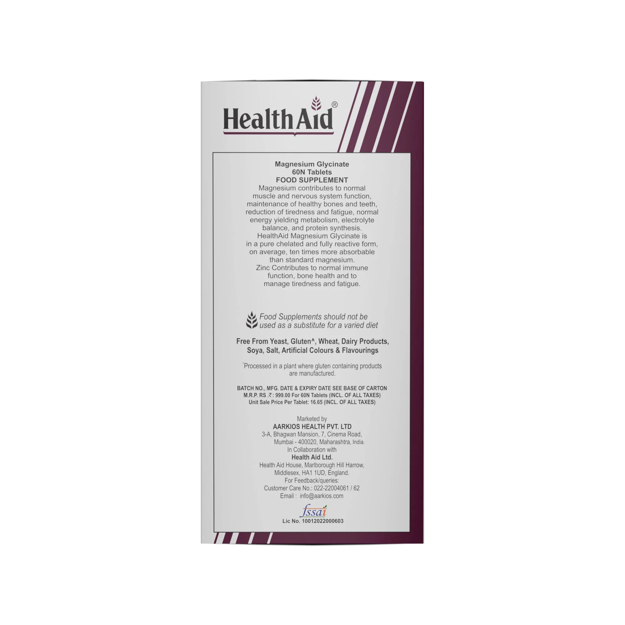 HealthAid Magnesium Glycinate with Zinc