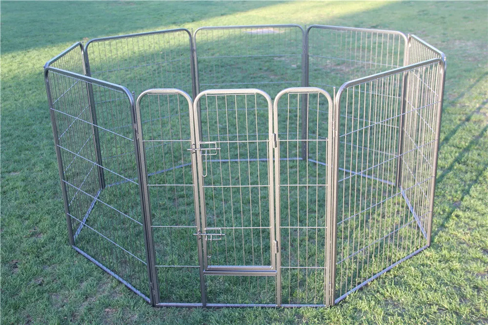 Heavy Duty 8-Panel Metal Pet Playpen, Foldable, 100cm High