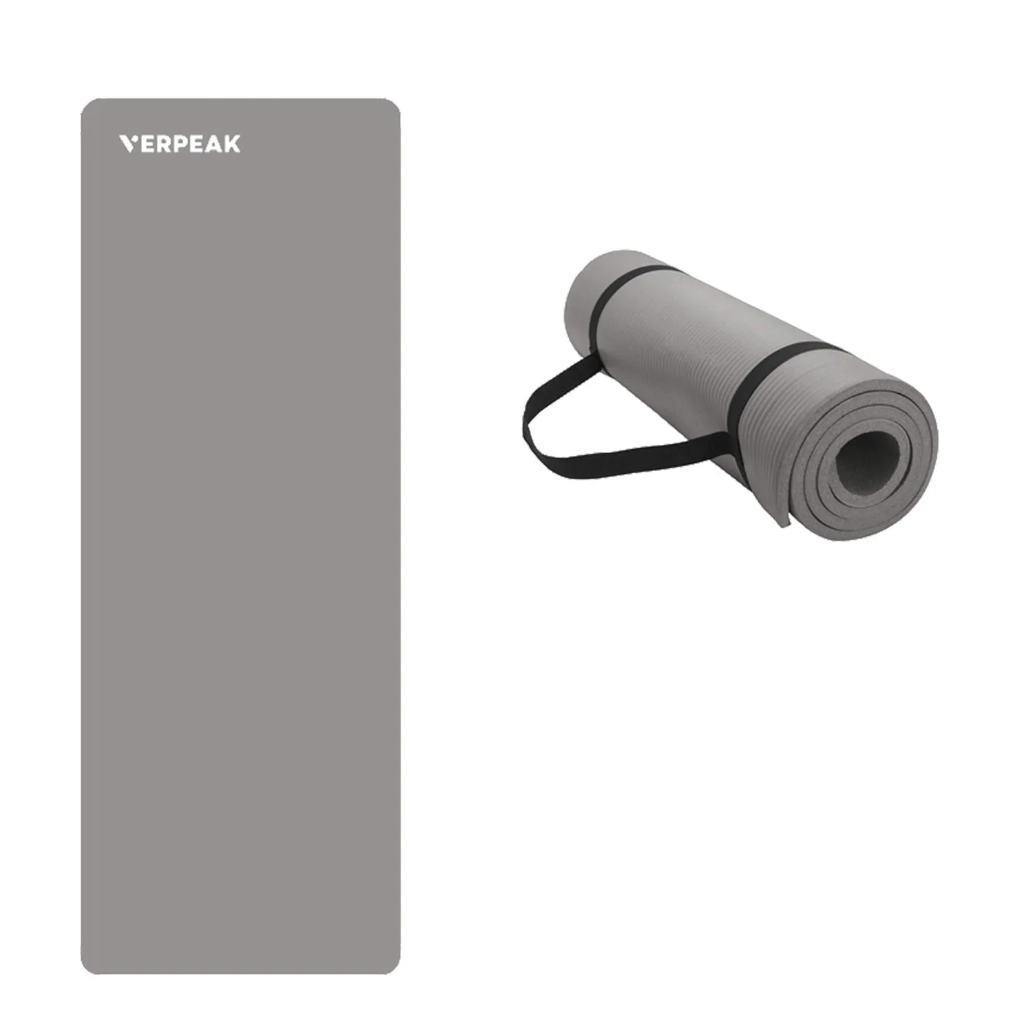 High-Density Anti-Slip Yoga Mat 2cm, Grey - Verpeak