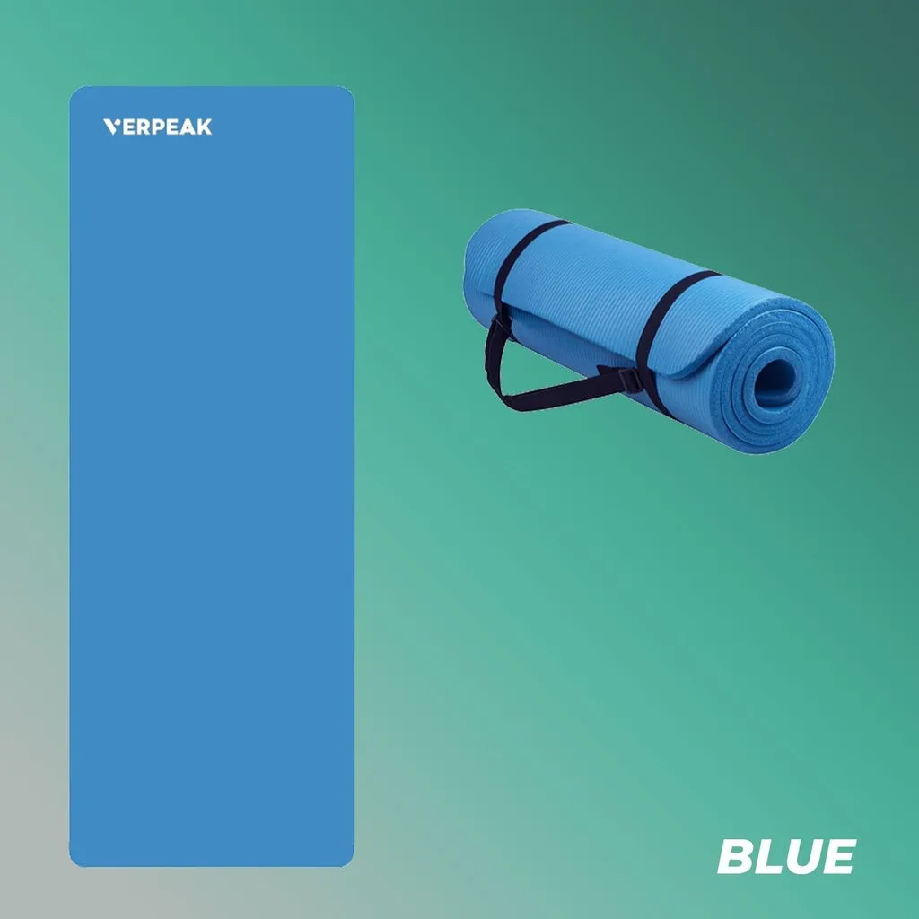 High-Density Non-Slip 1.5CM Yoga Mat, Blue - Verpeak