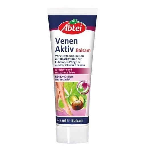 horse chestnut, arnica, chamomile, ABBEI Venen Aktiv Balm without folding.new formula