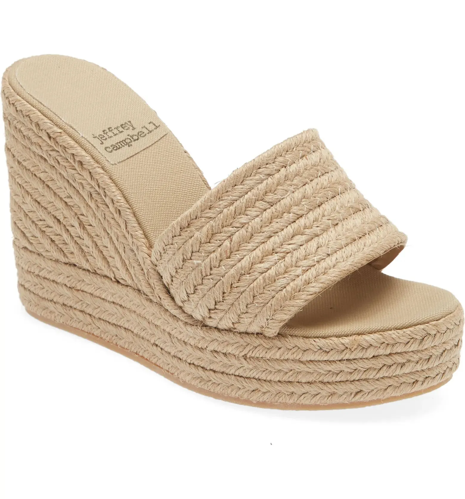 Jeffrey Campbell Wedge Sandal in Sunlit Natural