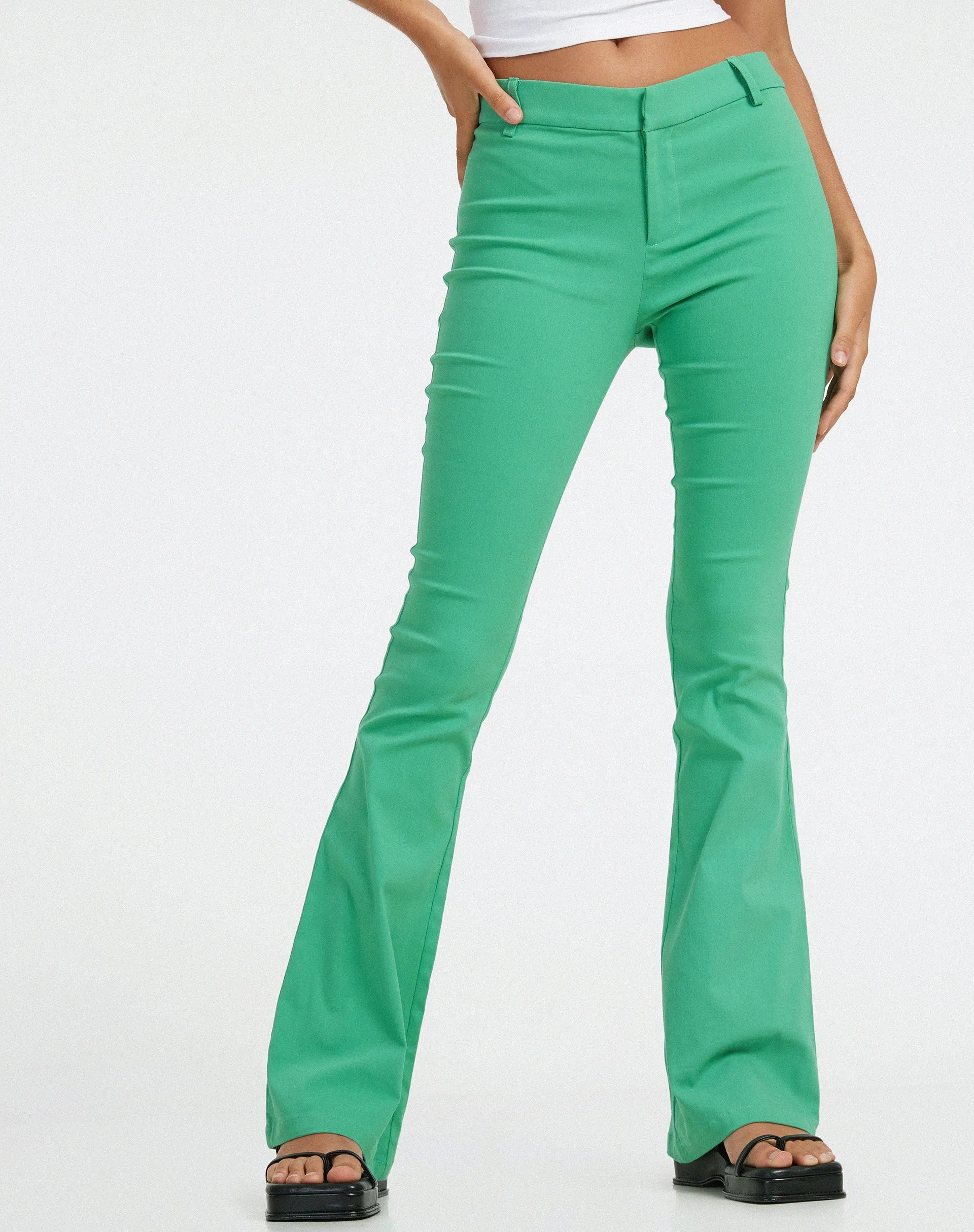 Jopanka Flared Leg Trouser in Tailoring Green