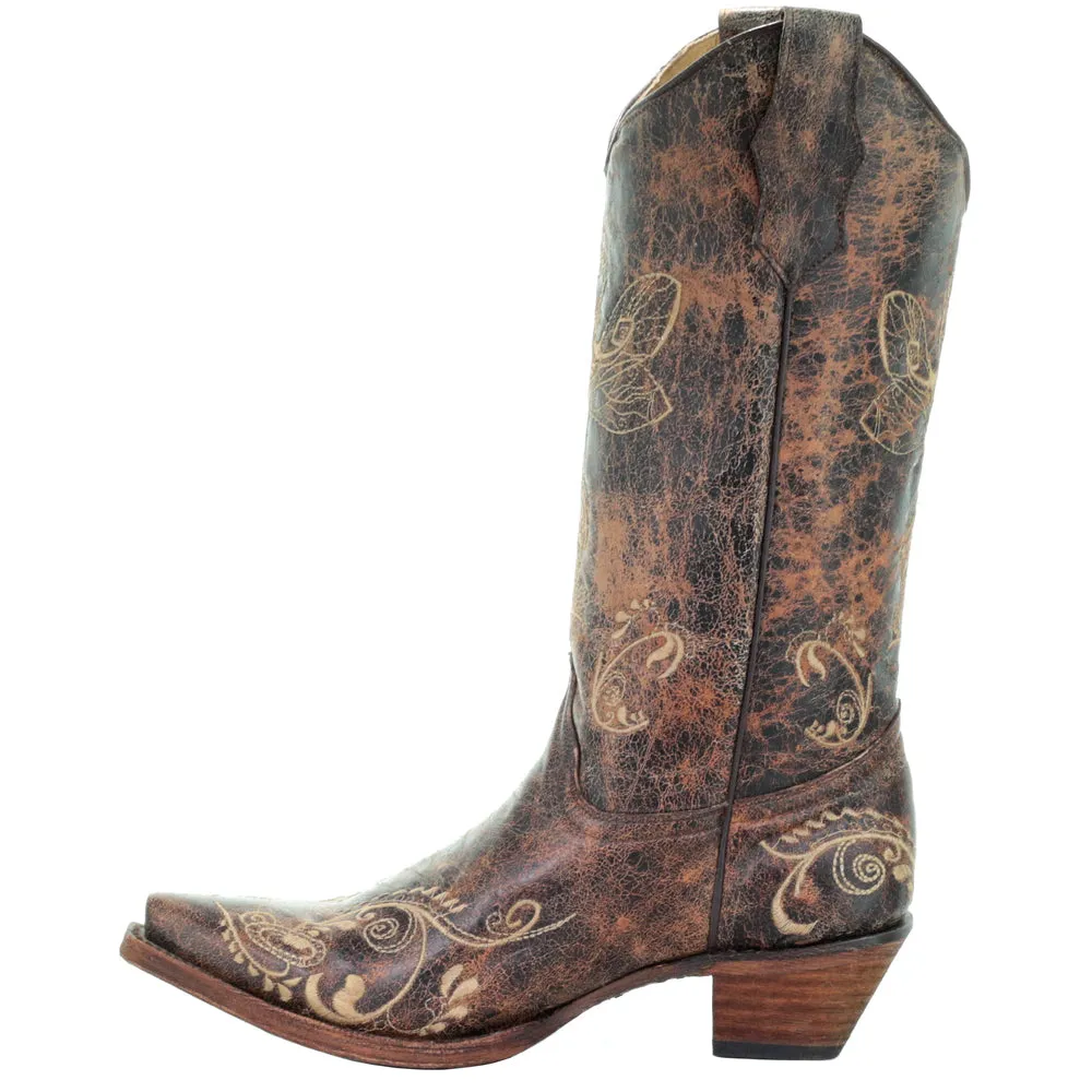 L5001 Embroidery Snip Toe Cowboy Boots