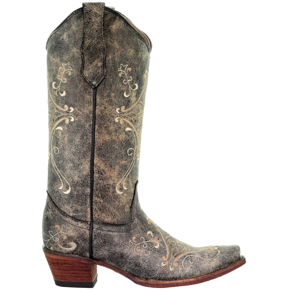 L5048 Embroidery Snip Toe Cowboy Boots