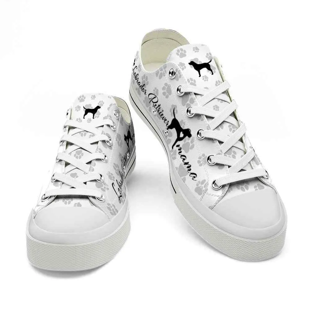 Labrador Retriever Paws Pattern Low Top Shoes - Happy International Dog Day Canvas Sneaker, Dog Printed Shoes, Canvas Shoes For Men, Women