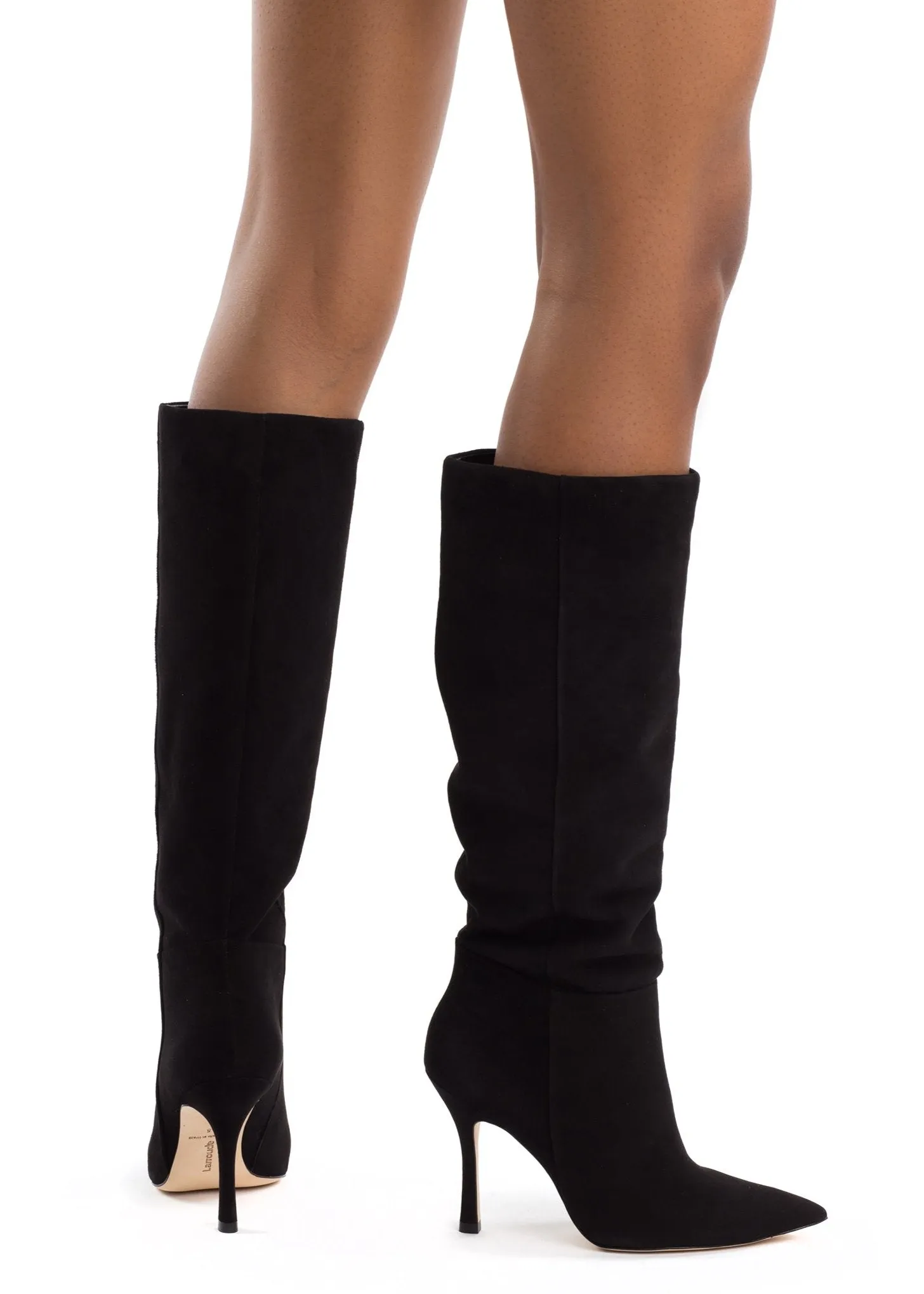 Larroude Kate Boot In Black Suede