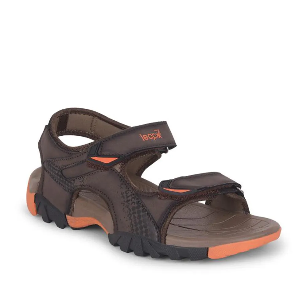 Leap7x By Liberty Mens ALBANIA Brown Sporty Casual Sandal