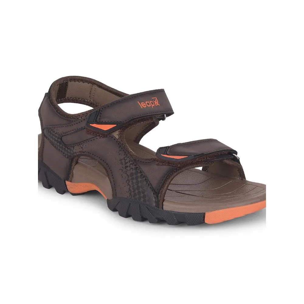 Leap7x By Liberty Mens ALBANIA Brown Sporty Casual Sandal