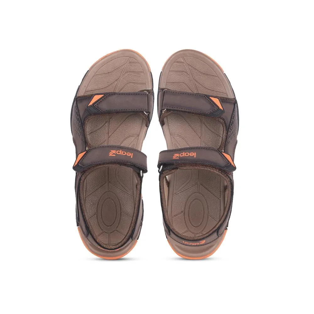 Leap7x By Liberty Mens ALBANIA Brown Sporty Casual Sandal