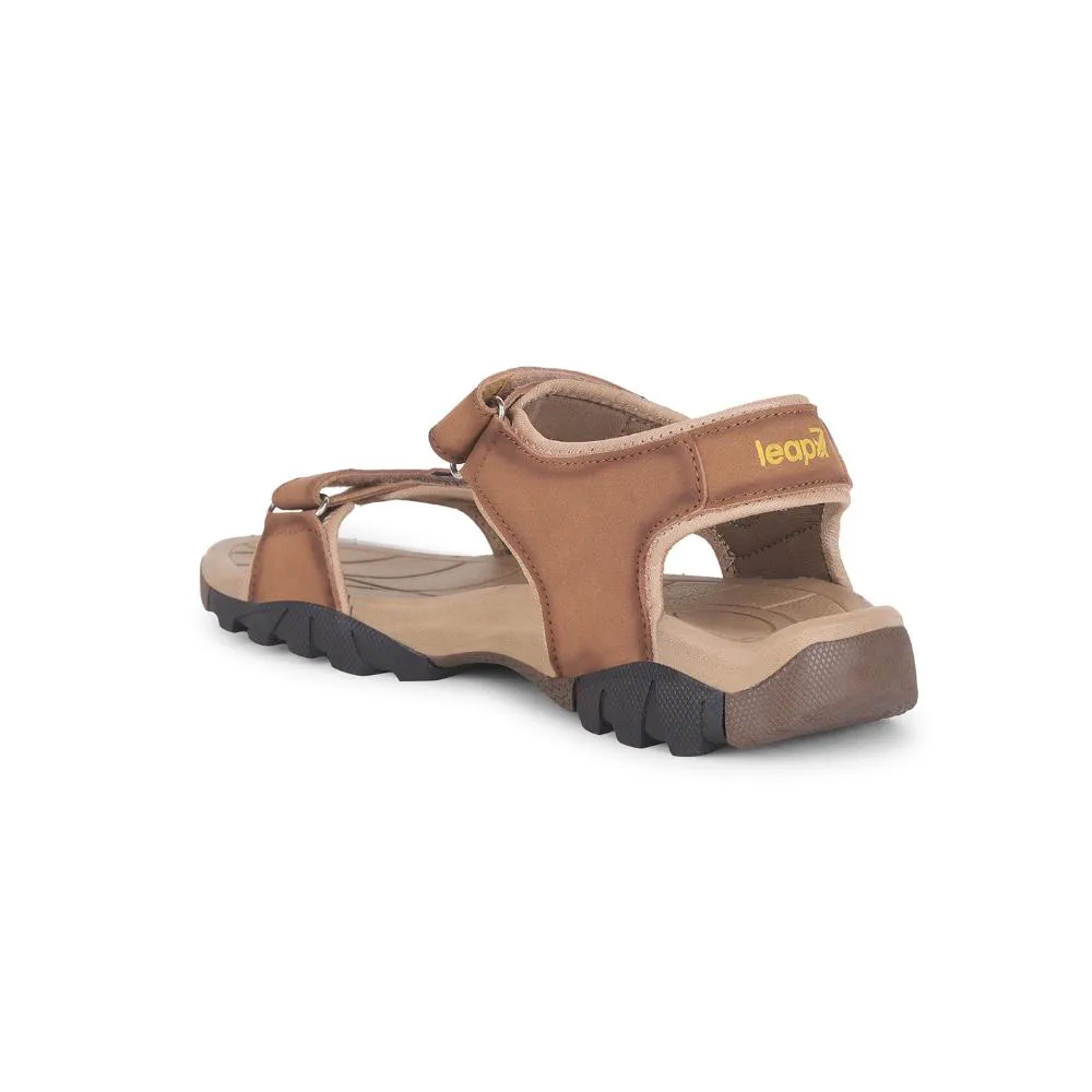 Leap7x By Liberty Mens ALBANIA Tan Sporty Casual Sandal