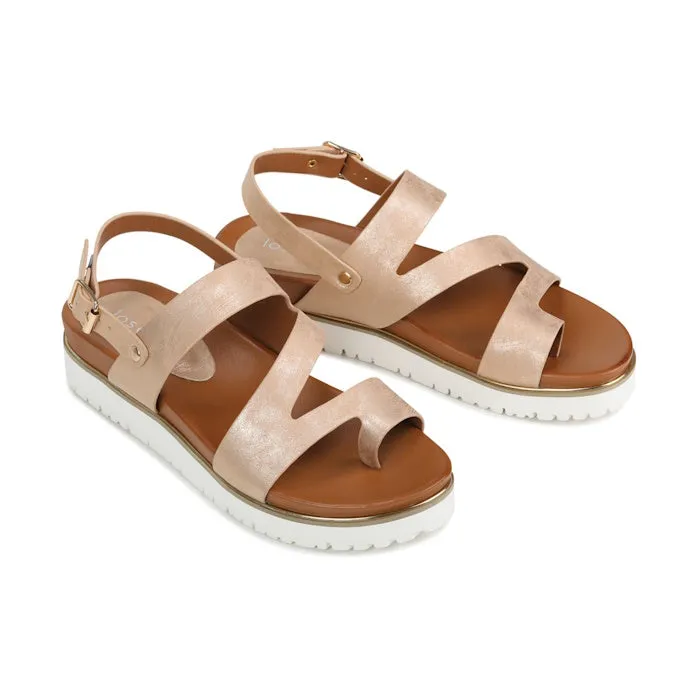 Los Cabos Carra Sandal With Back Strap Rose Gold