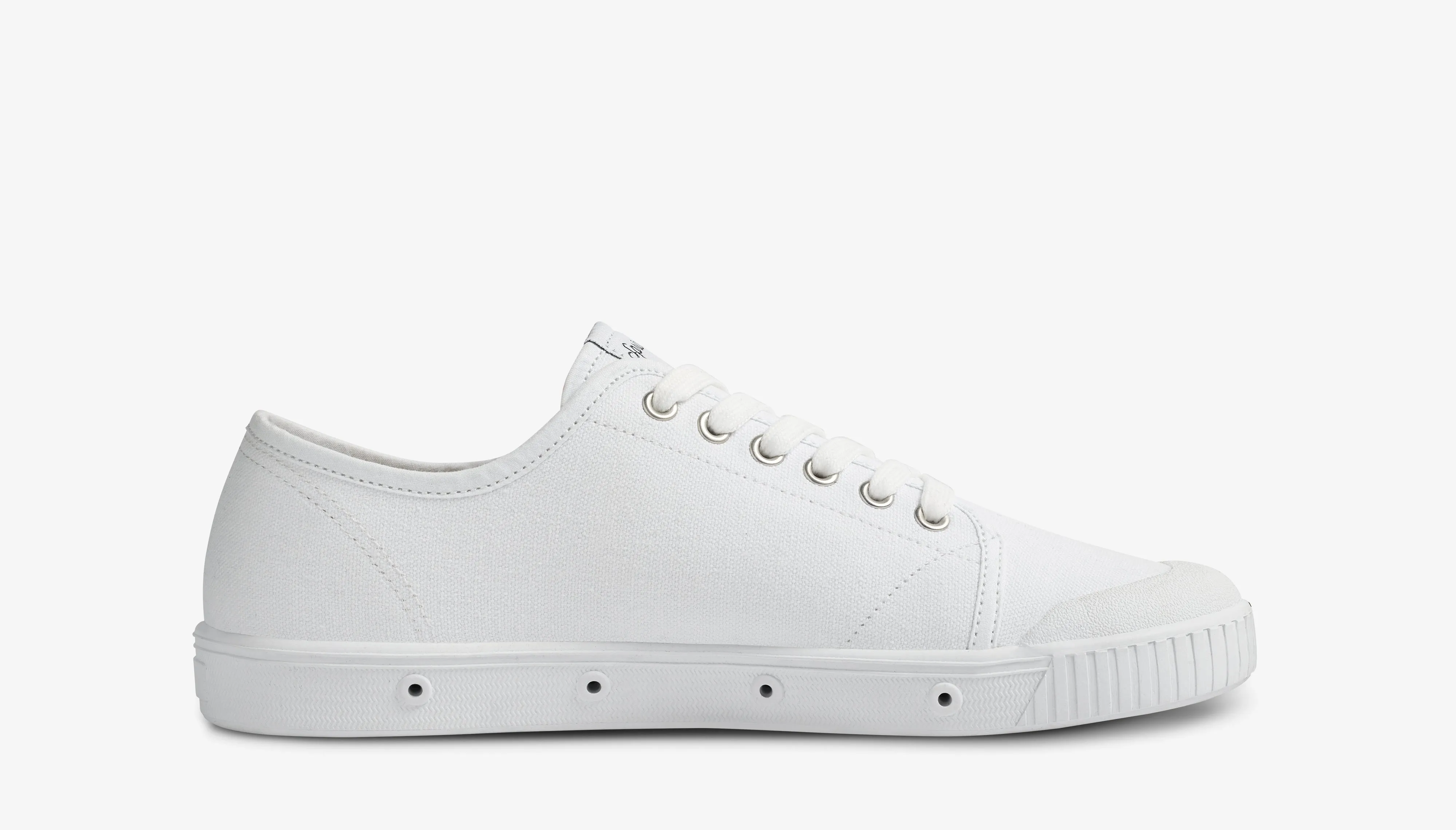 Low Top Canvas Trainers in White