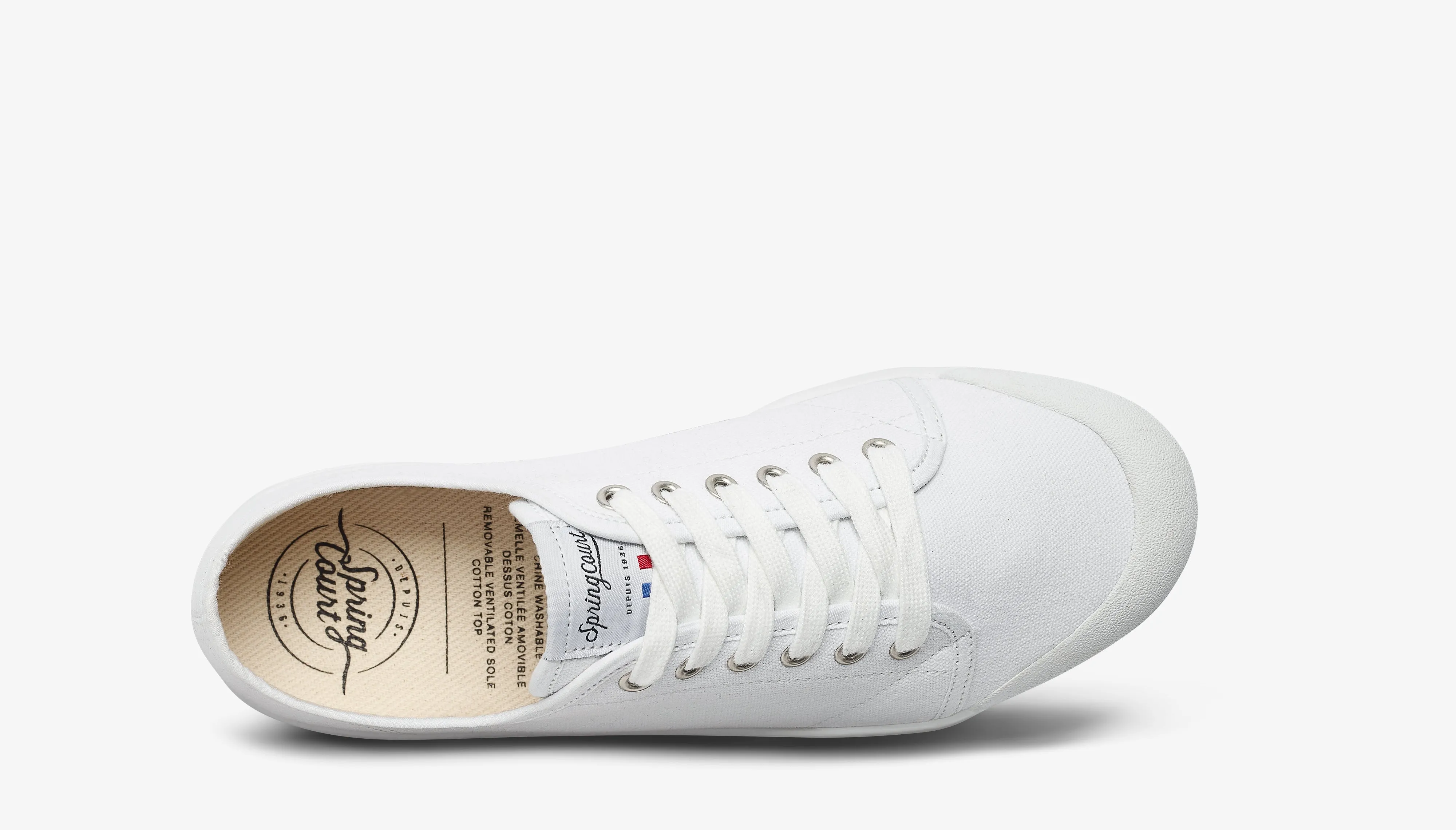 Low Top Canvas Trainers in White