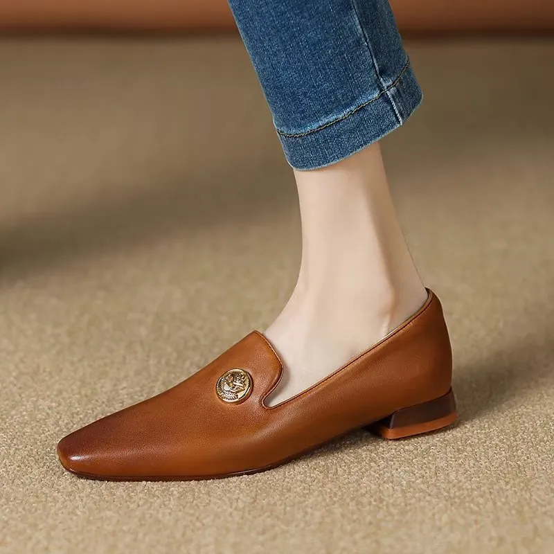 LuxePoint Smooth Leather Pointed Toe Casual Shoes