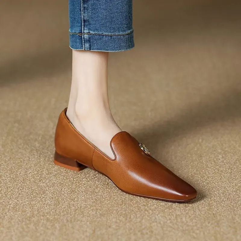 LuxePoint Smooth Leather Pointed Toe Casual Shoes