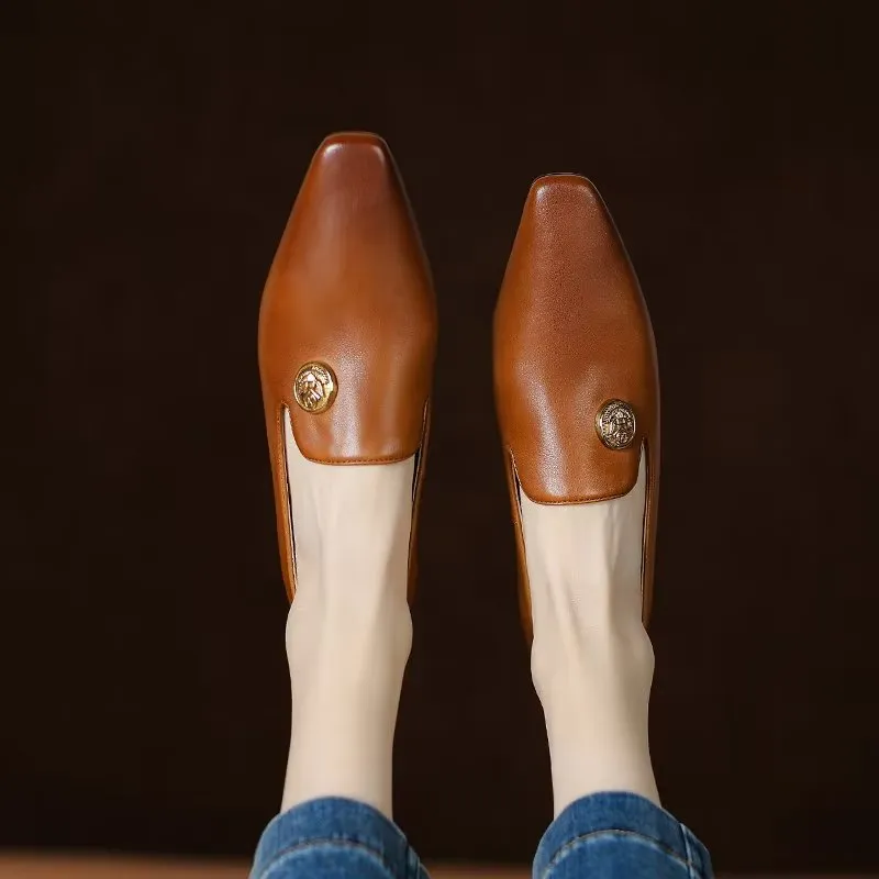 LuxePoint Smooth Leather Pointed Toe Casual Shoes