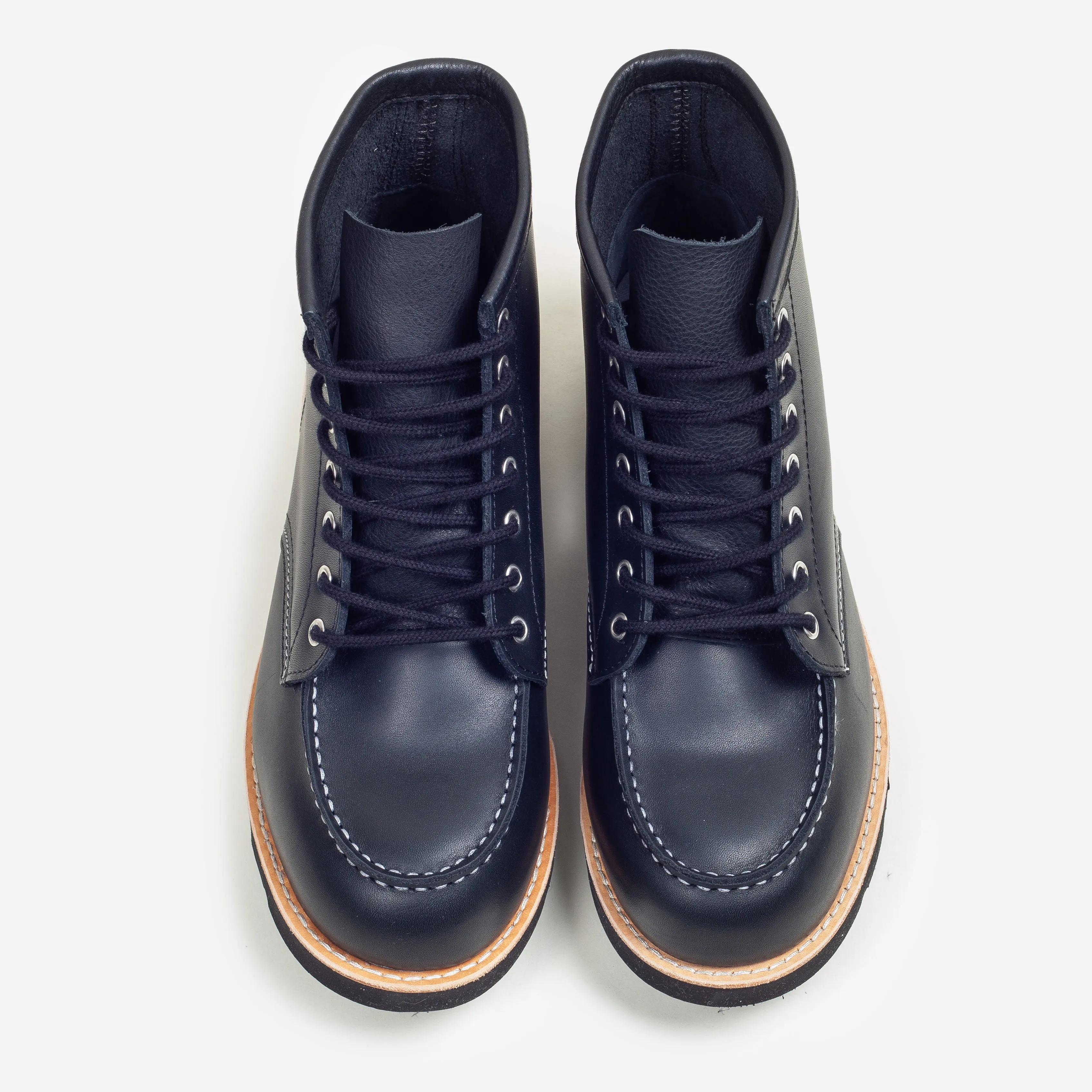 MAINE LEATHER MOC TOE BOOT - BLACK