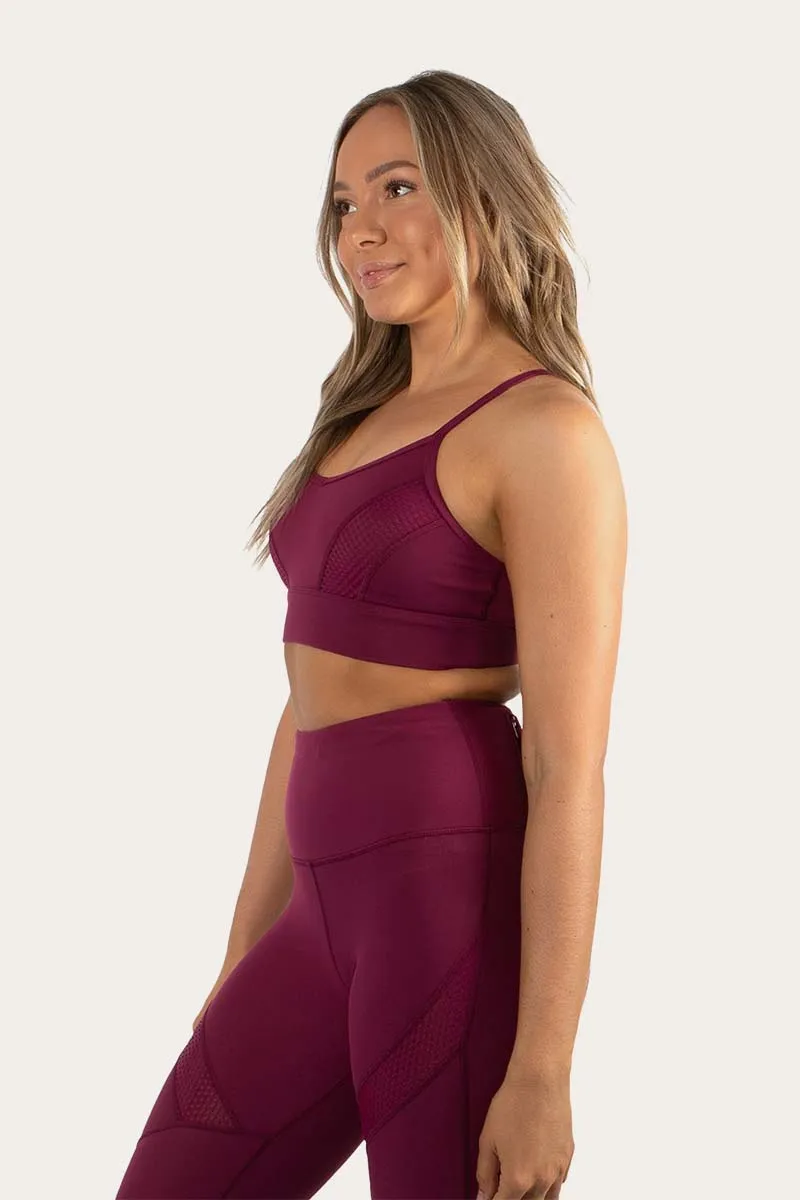 Mallee Womens Sports Bra - Cabernet