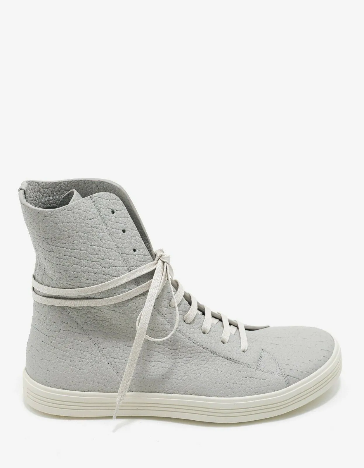 Mastosneaks Grey Grain Leather High Top Trainers