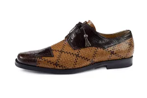 Mauri - M620 Sport Rust Ostrich Leg Cognac/Dark Brown Woven Dress Shoes