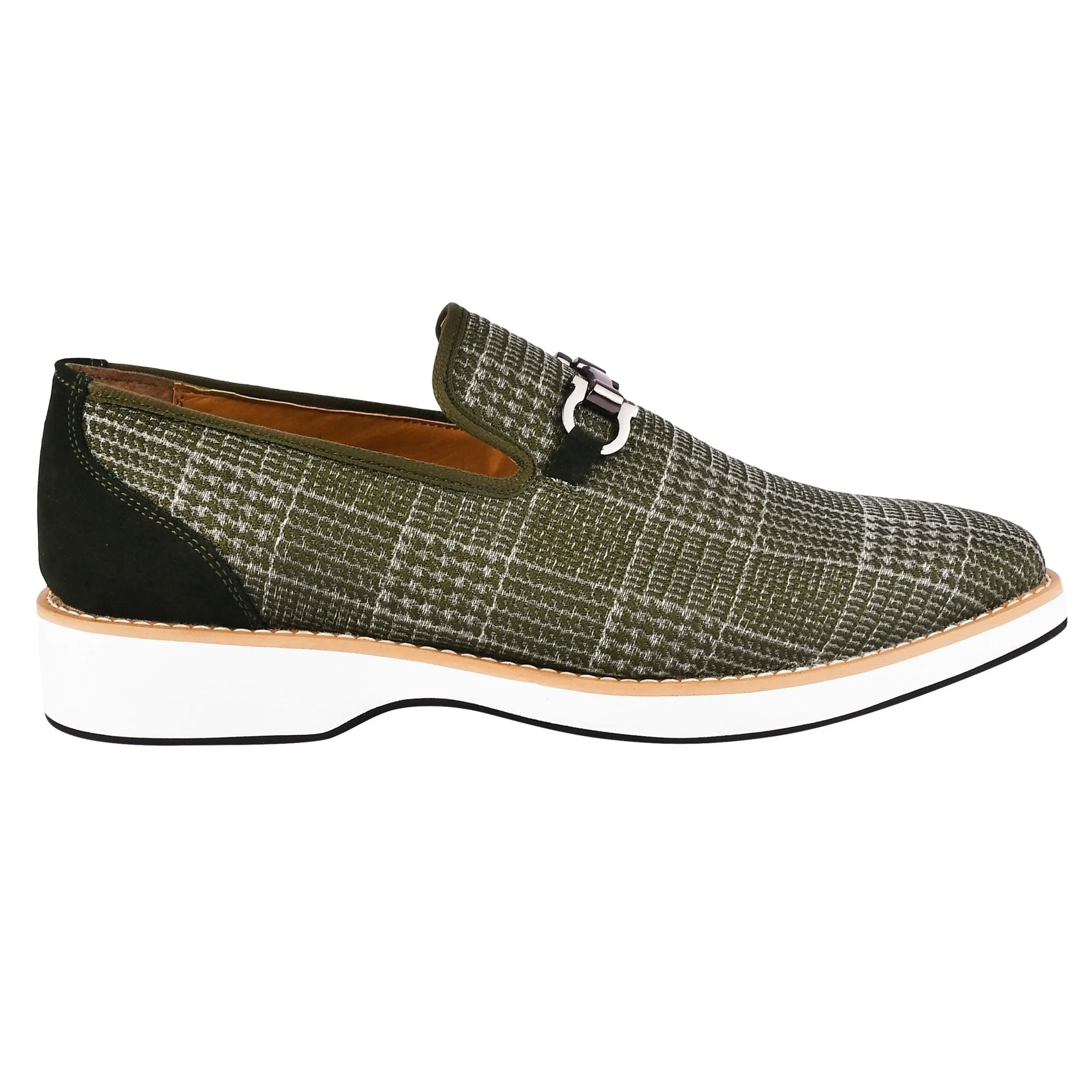 Megaball mens Casual textile printed buckle shoes