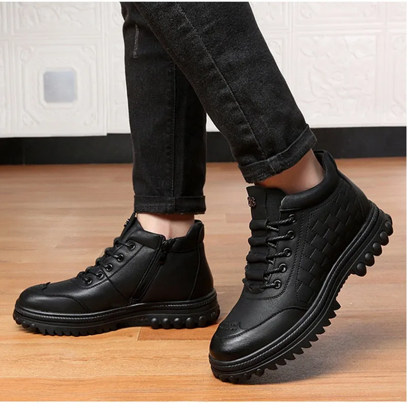 Men Boots Leather Casual Shoes Man Boots