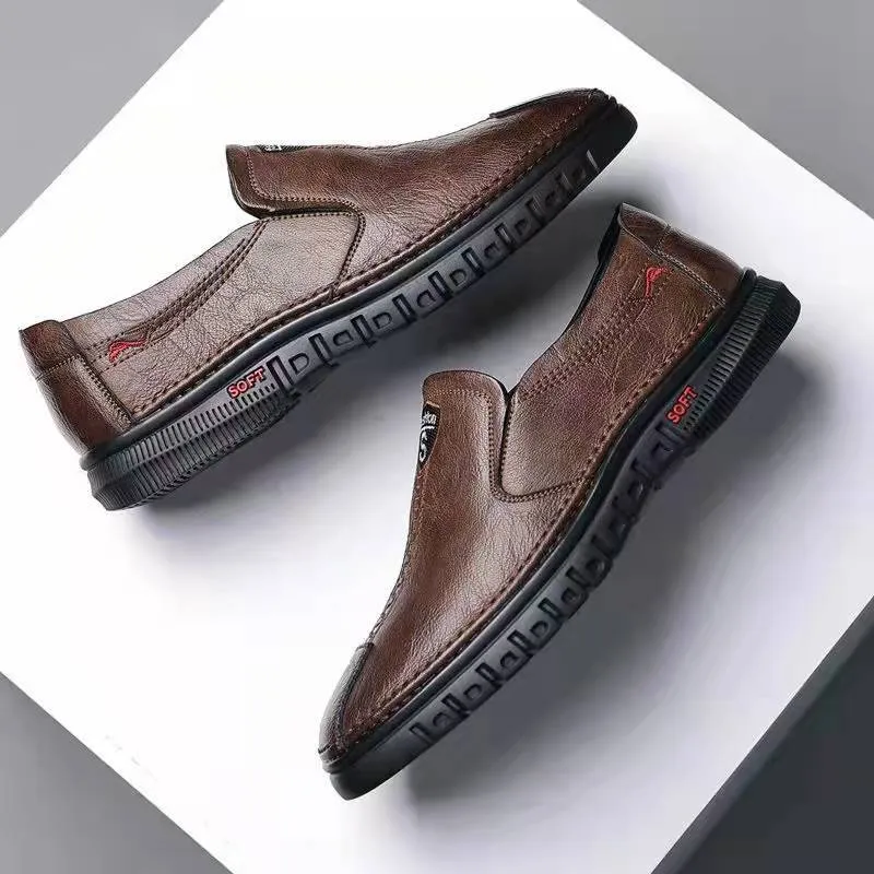 Men Casual Shoes  Comfortable Leather Shoes for Men Soft Bottom