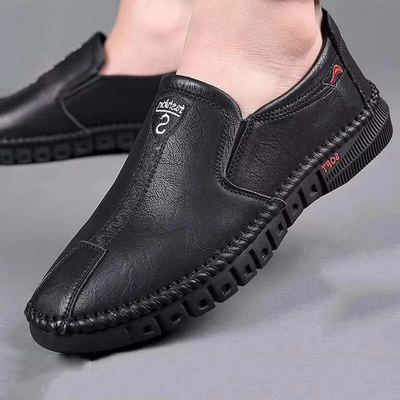 Men Casual Shoes  Comfortable Leather Shoes for Men Soft Bottom